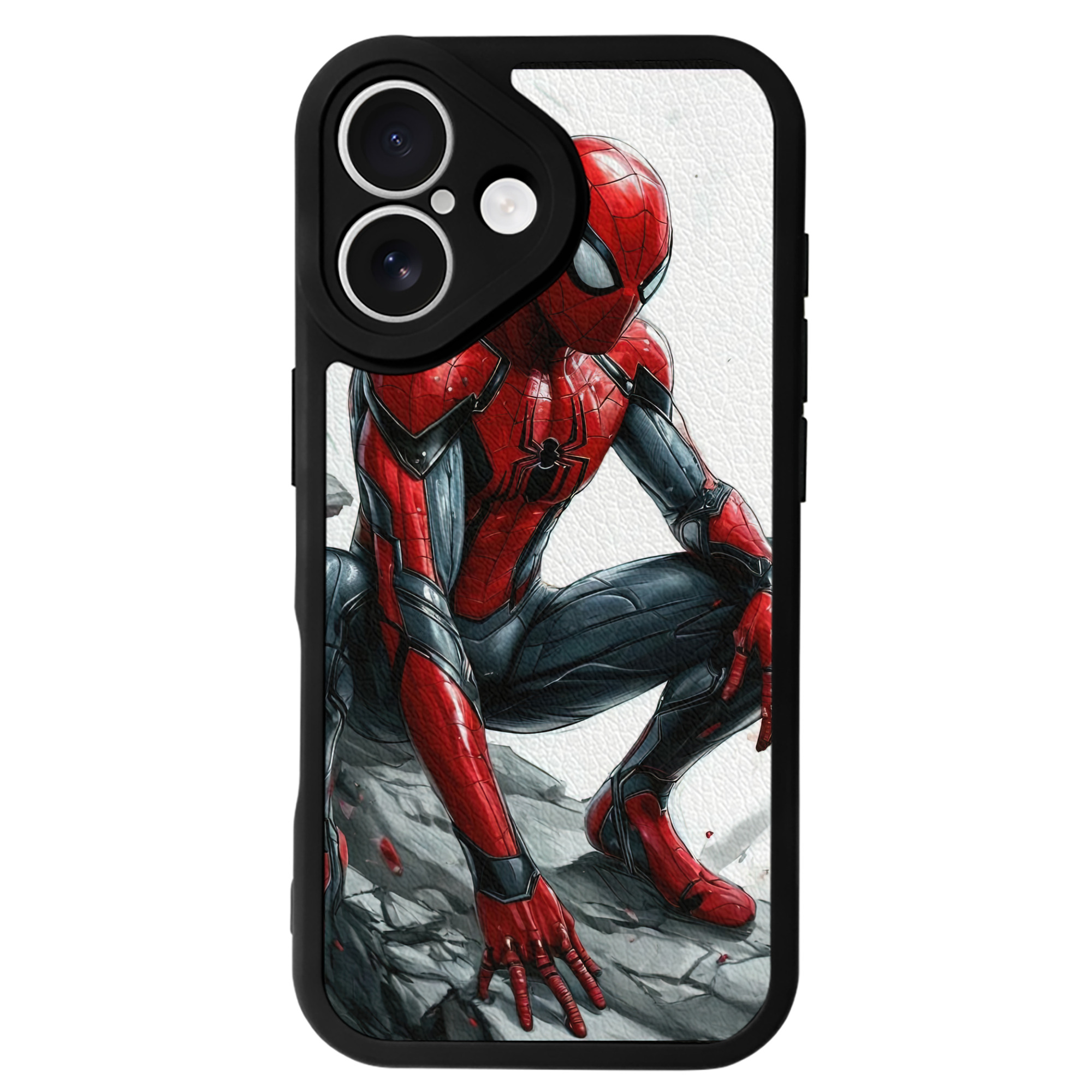 （画像用） Spider Man スパイダーマン 【iPhone 16シリーズ対応】シリコンスマホケース（レザー調） 材質：シリコン